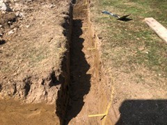 Footings to the required depth